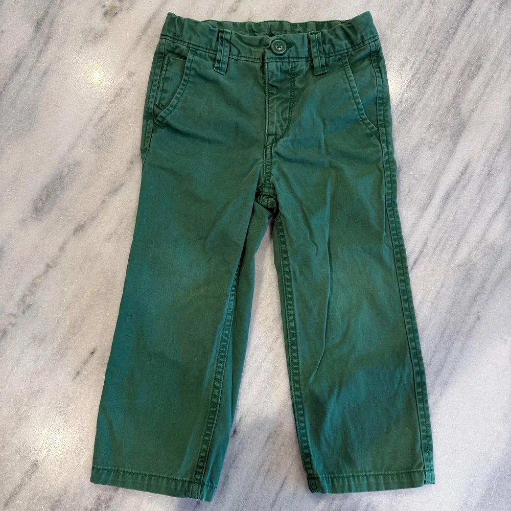 Baby‎ Gap Toddler Boys Green 2T Trousers Chinos Adjustable Waist Spring Summer